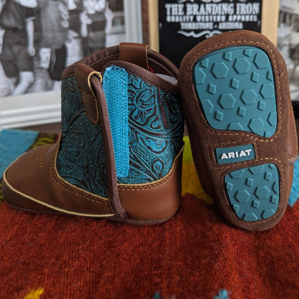 Ariat Lil Stompers "Cattle Drive" Infant Booties by M&F A442003102 Back Sole View