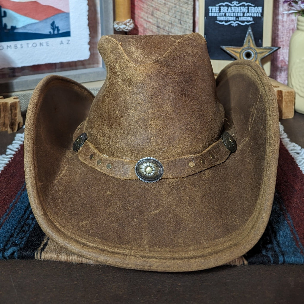 Leather "Silverton Dude" Hat by Minnetonka 9613 Front View