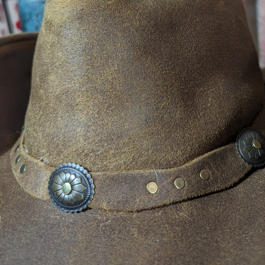 Leather "Silverton Dude" Hat by Minnetonka 9613 Detailed View