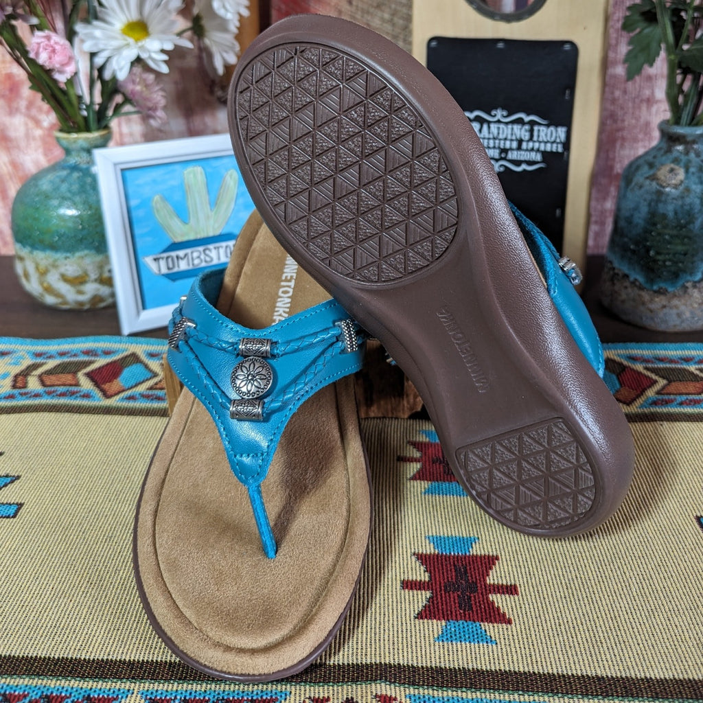 Women's Sandal the "Silverthorne 360" by Minnetonka Moccasins 504203 Turquoise Sole View 