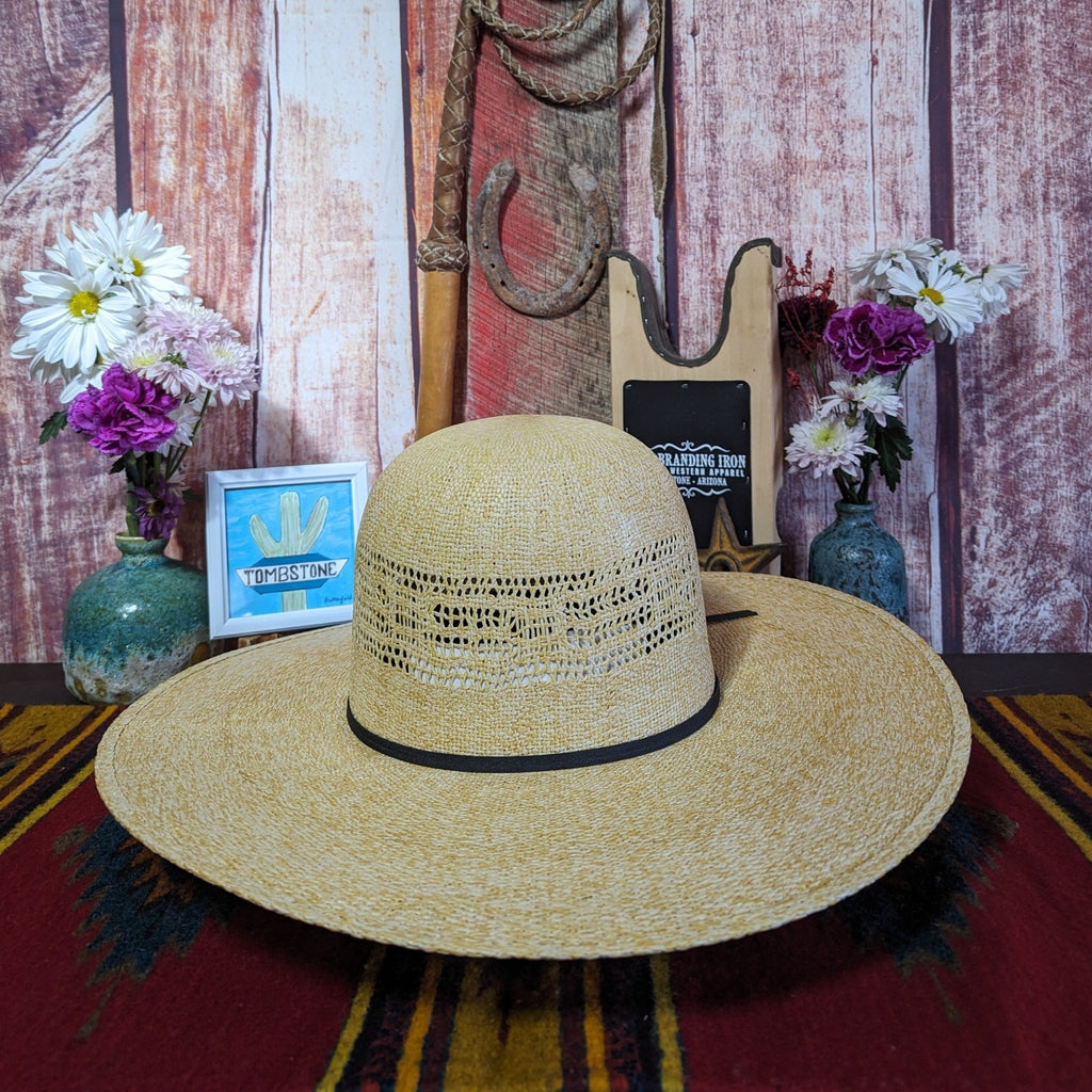 Open Crown "Bangora" Straw Hat by Rodeo King BangoraRK Front View