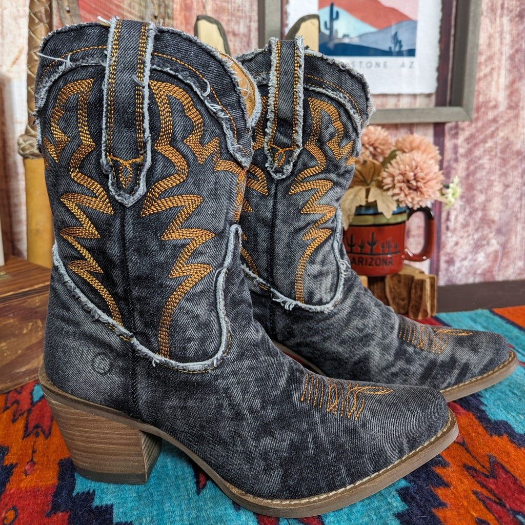 Women's Denim Boots "Y'all Need Dolly" by Dingo  DI 950 Side View