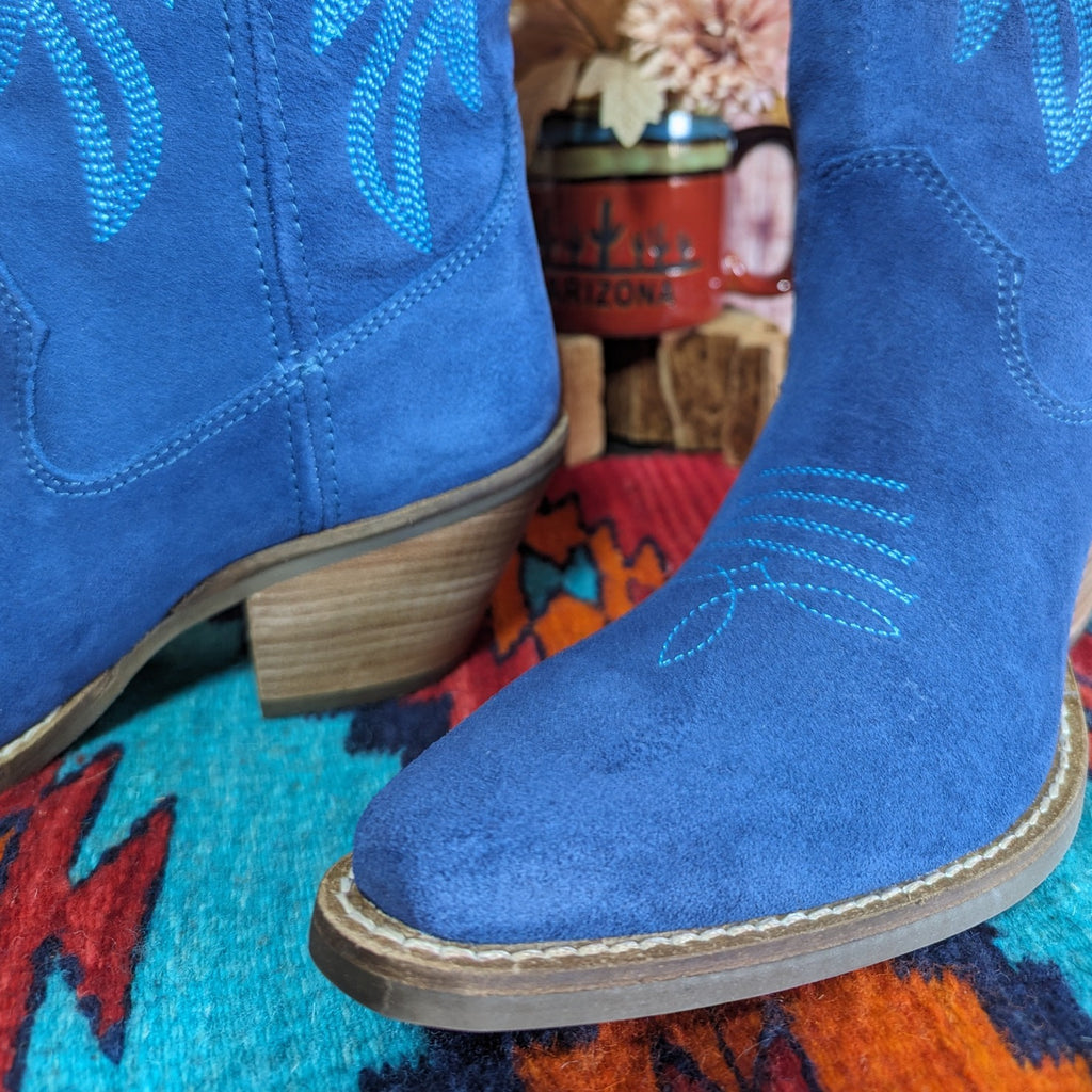 Women's Boot "Thunder Road" by Dingo DI 597 Blue Detailed View