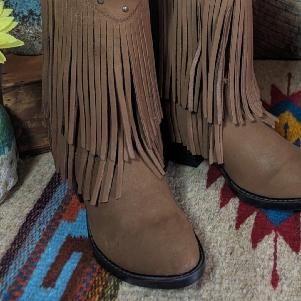 Gradeschool Kid's Boots "Fringe" by Old West 8125 Detailed View