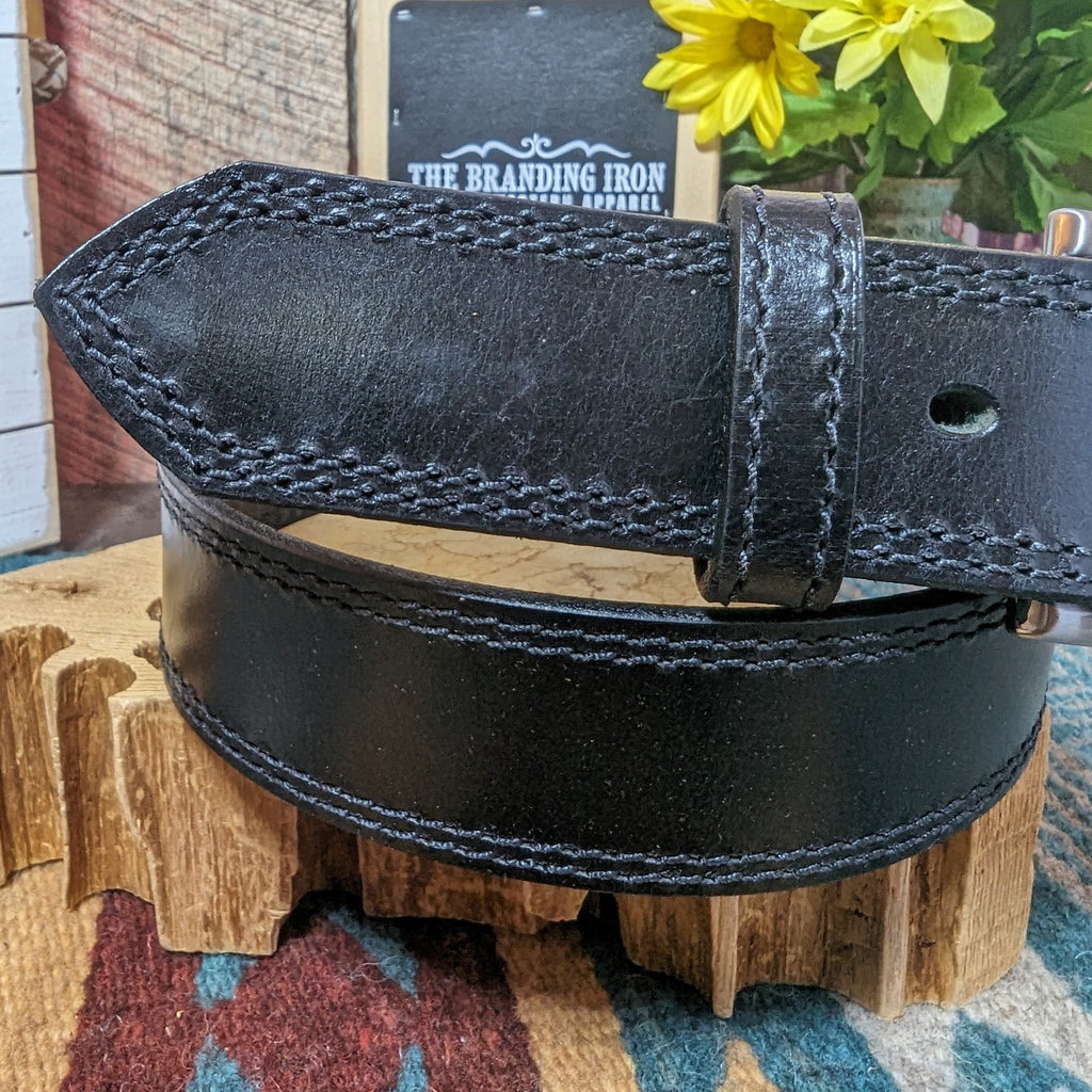Handcrafted "Mason" Leather Belt by Gingerich 122-18/122-36 Back View