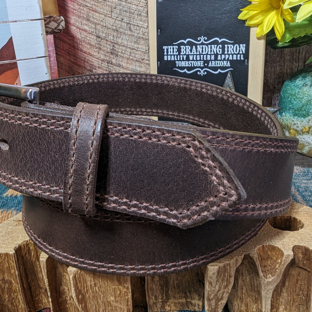 Handcrafte0d "Mason" Leather Belt by Gingerich 122-18/122-36 Back View