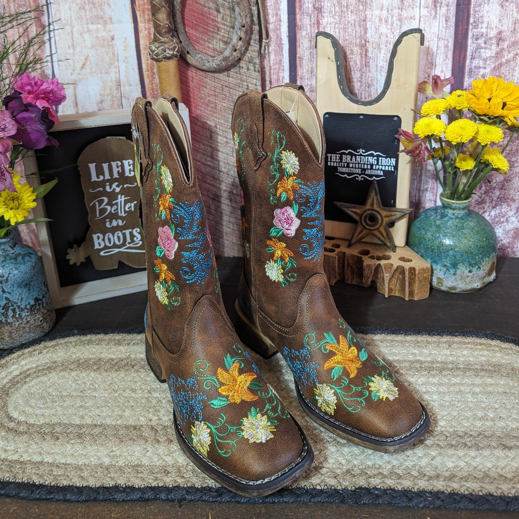 Women's Leather Boot "Bailey Floral" by Roper 09-021-1903-3402 Front View