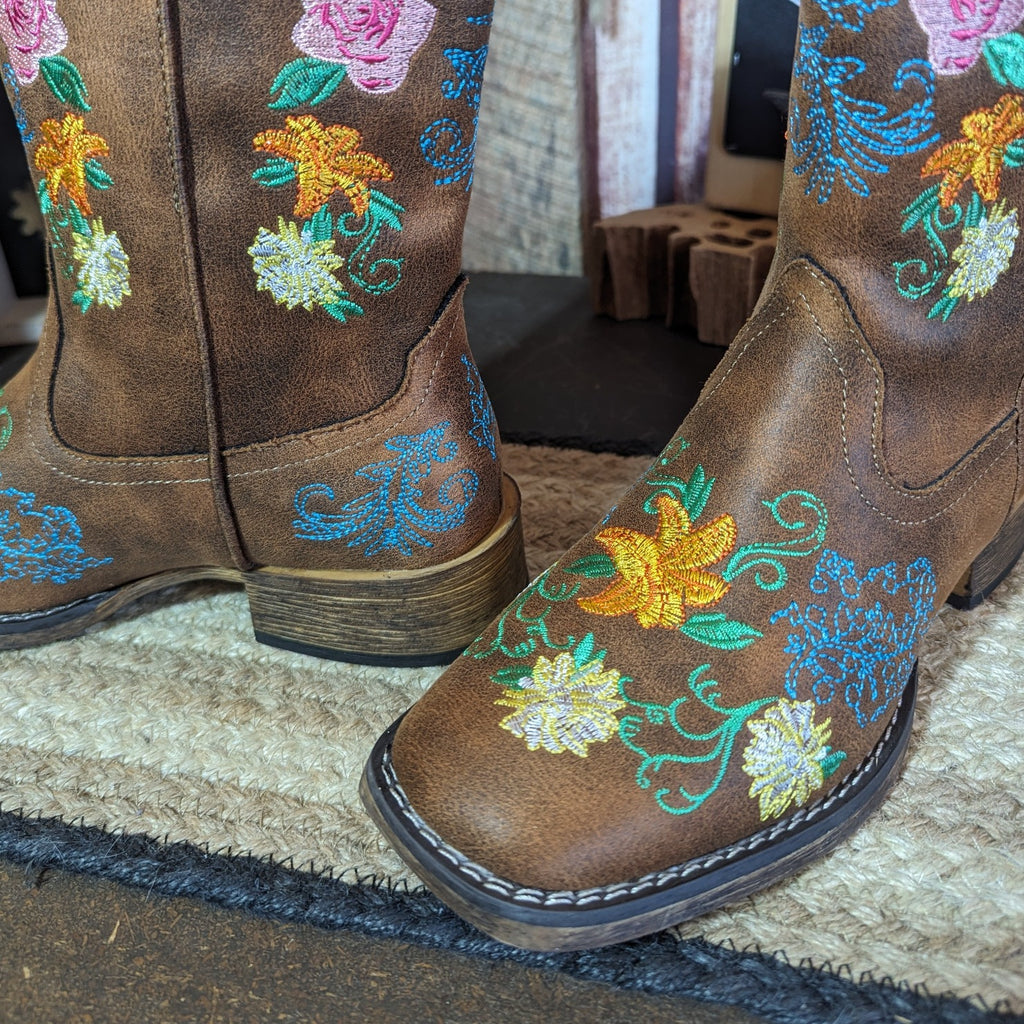Women's Leather Boot "Bailey Floral" by Roper 09-021-1903-3402 Detailed View