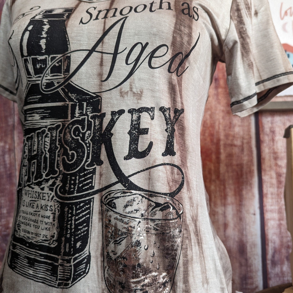 Woman's Shirt "Smooth as Aged Whiskey" by Liberty Wear   7020 Detailed View