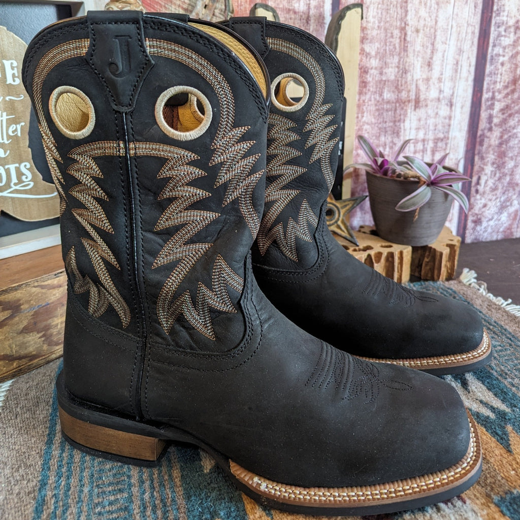 Men's "Show Stopper Black Cowhide" Leather Boot by Justin FN7122 Side View