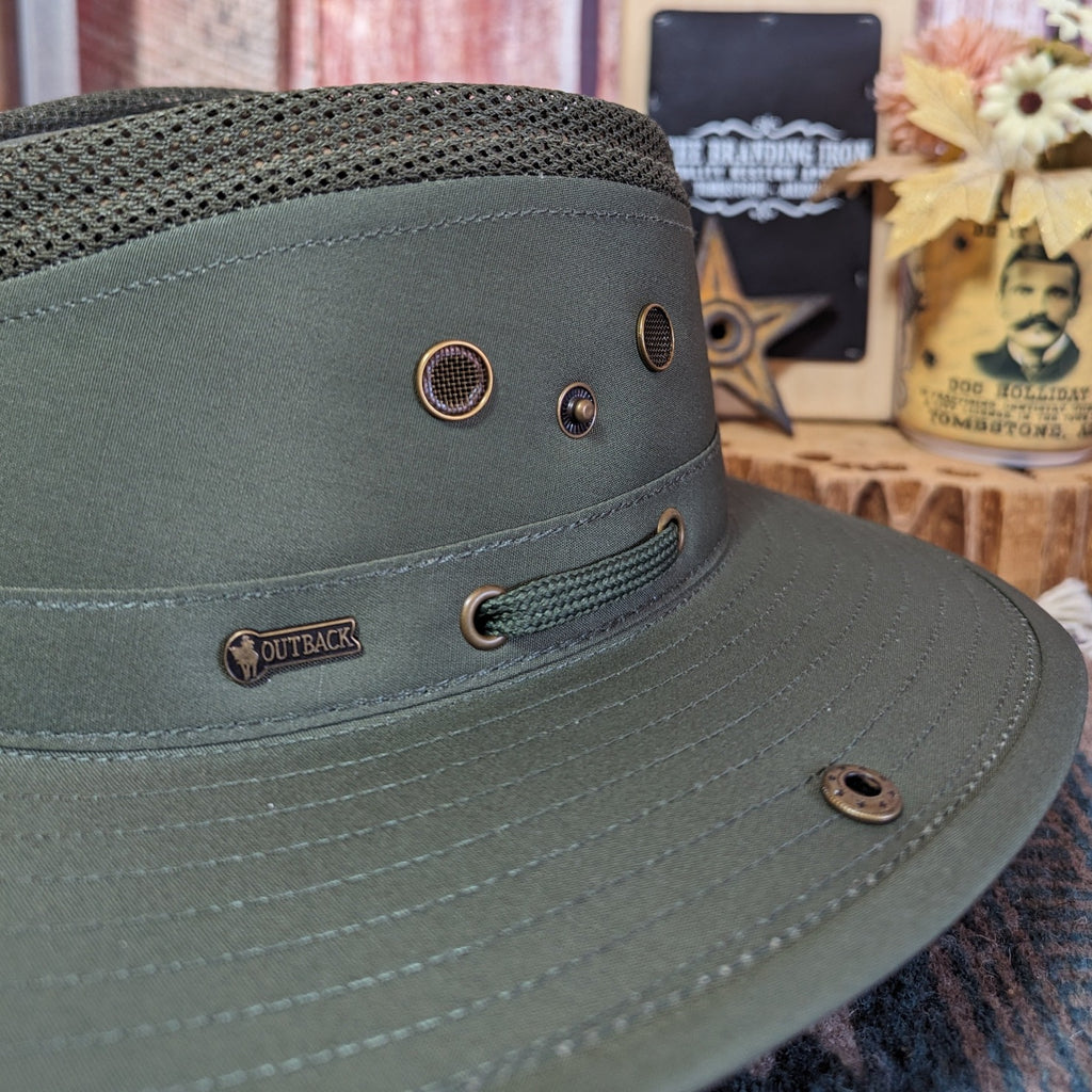 Cotton Hat the “Mariner” by Outback 14728 Olive Detailed View