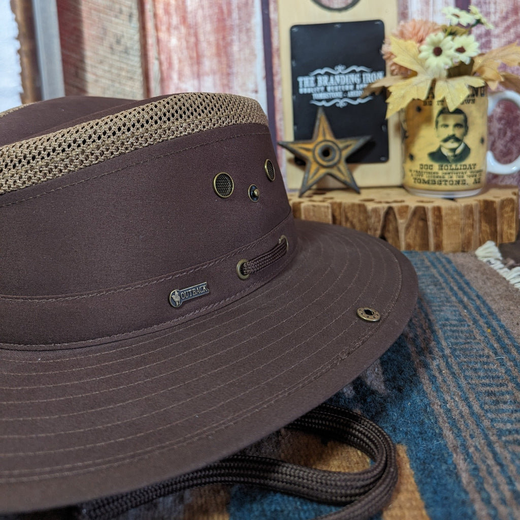 Cotton Hat the “Mariner” by Outback 14728 Brown Detailed View