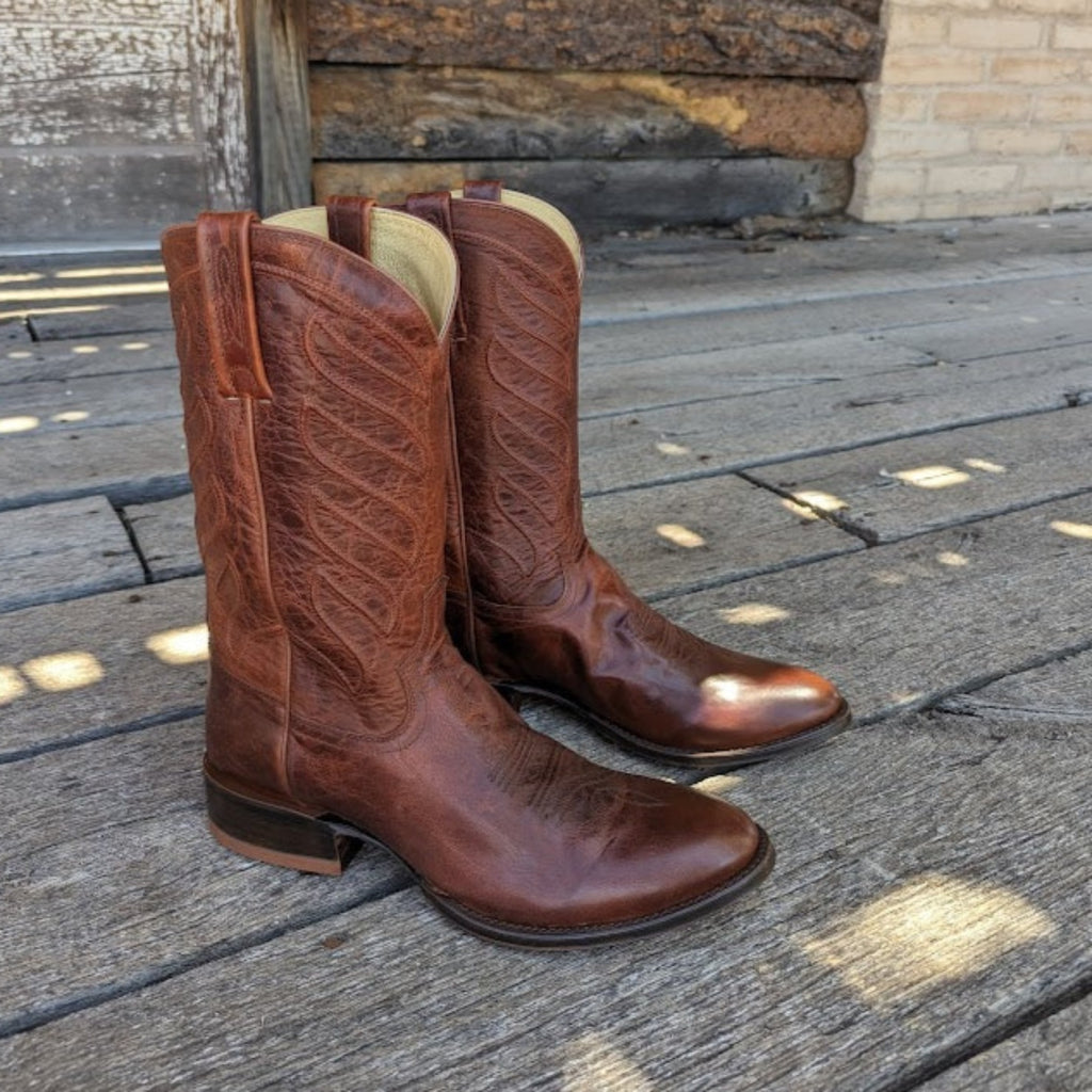 Men's Lenado Cognac Goat Leather Boot by Tony Lama DR3036 Side View