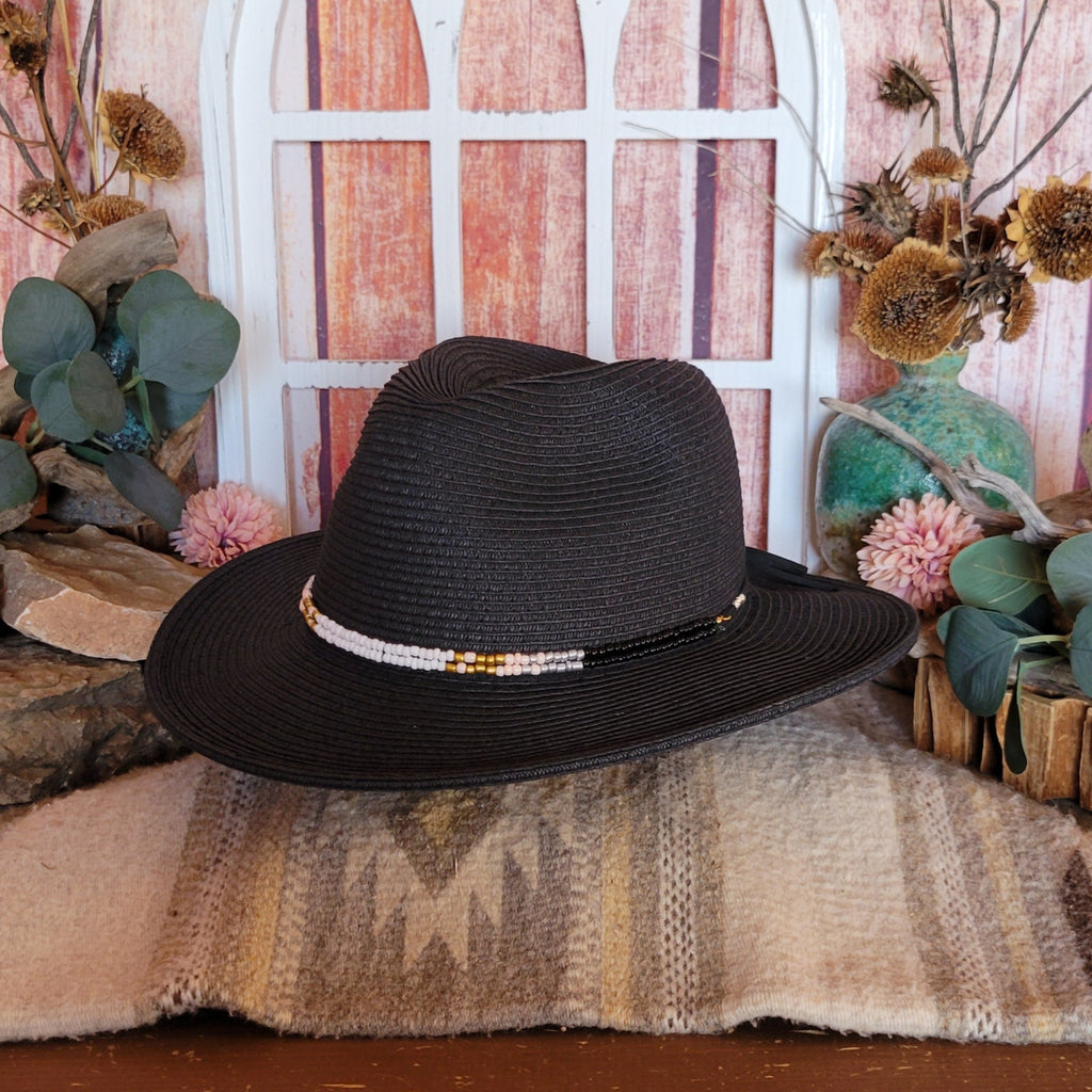 Polyester Blend Hat the "Chantel" by Scala SCA10470 Front Side View Black