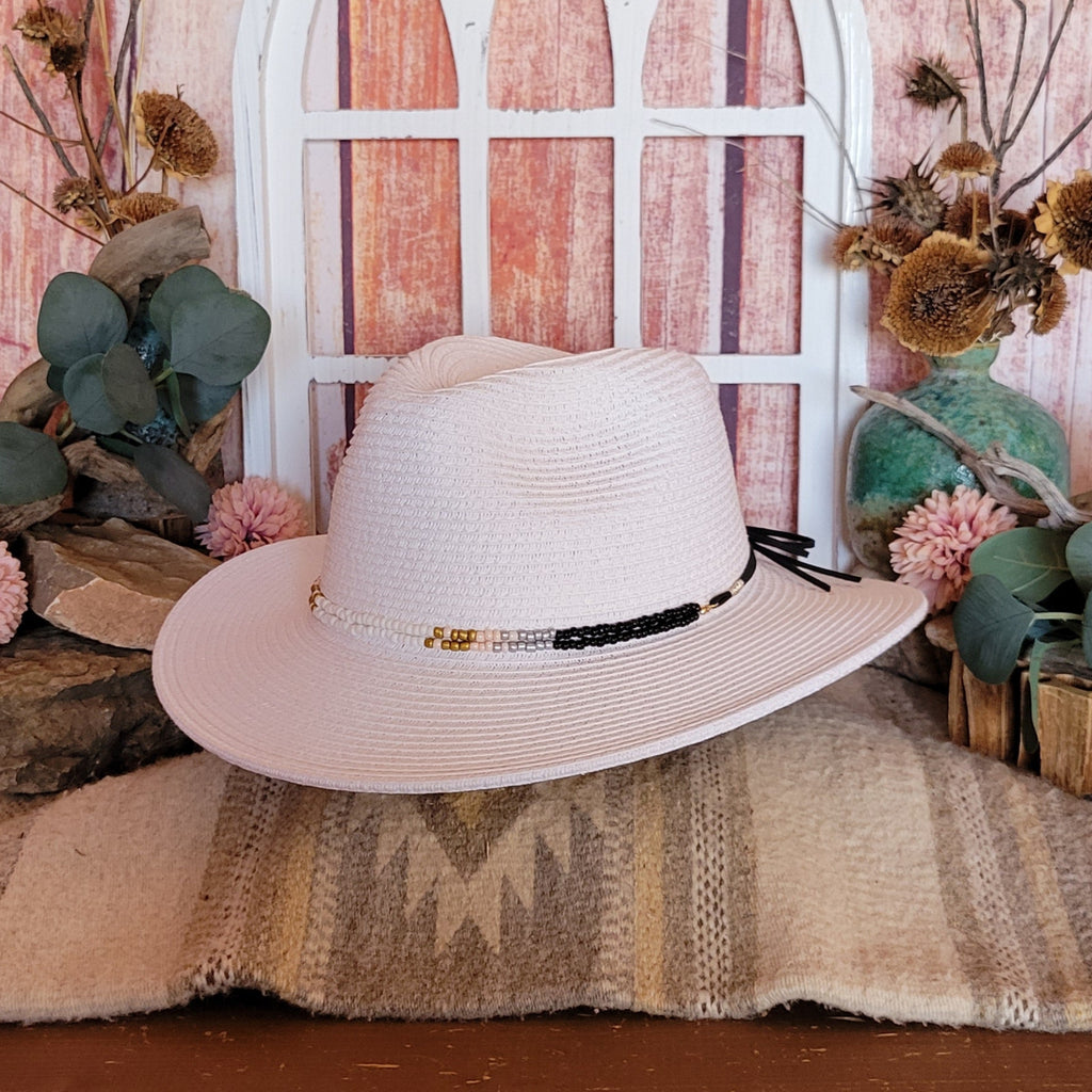 Polyester Blend Hat the "Chantel" by Scala SCA10470 Front Side View White