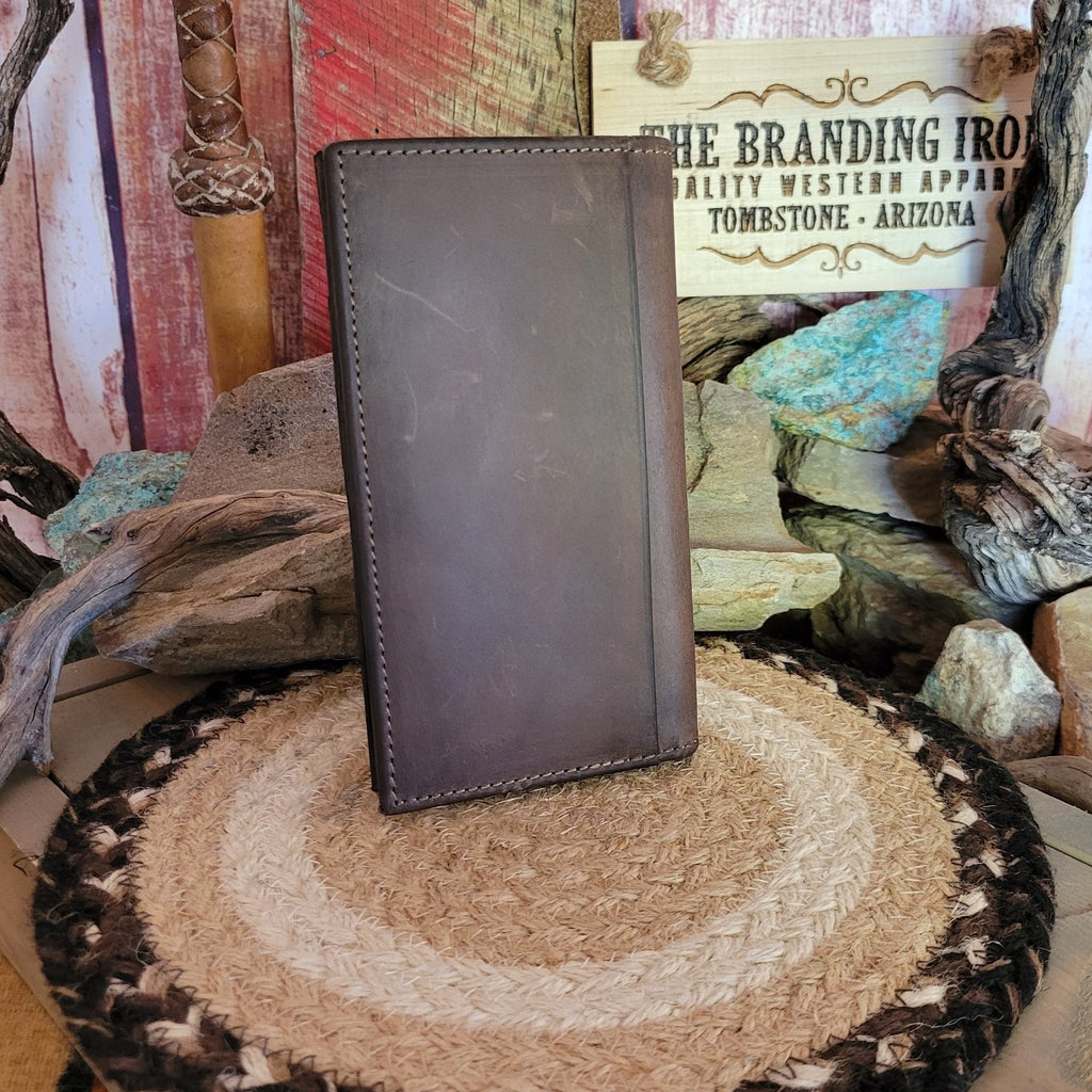 Rodeo Tooled Leather Checkbook Wallet by Nocona N500035002 Back View