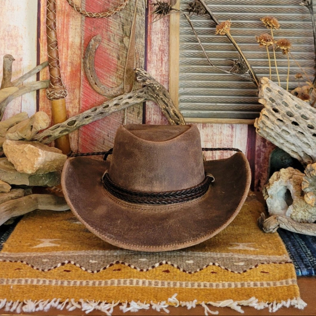 Shapeable Leather Hat the “Dawson” by Outback 13014 Front View