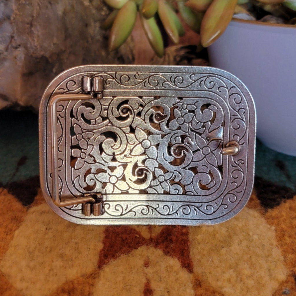 "Square Filigree" Belt Buckle by Blazin' Roxx    37906 Back View