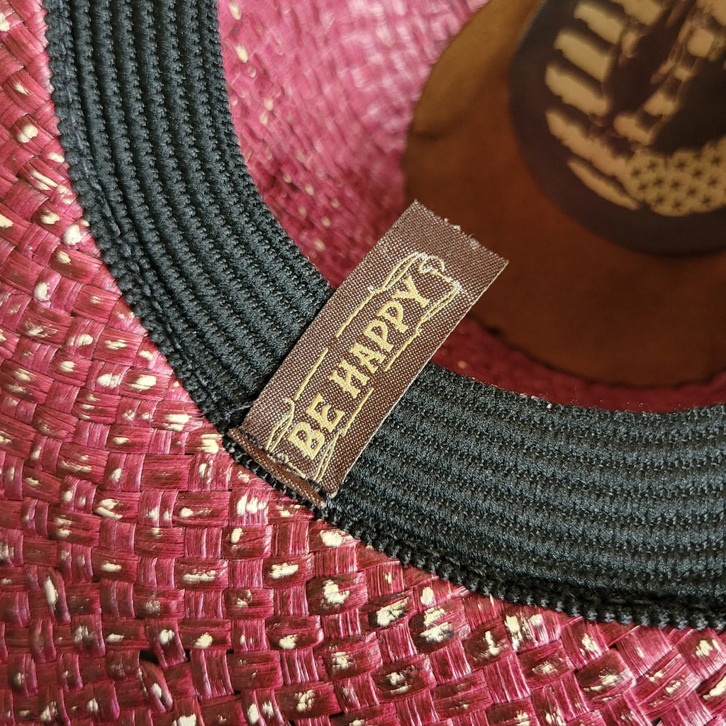 The brand's slogan is found as a tag on the sweatband.