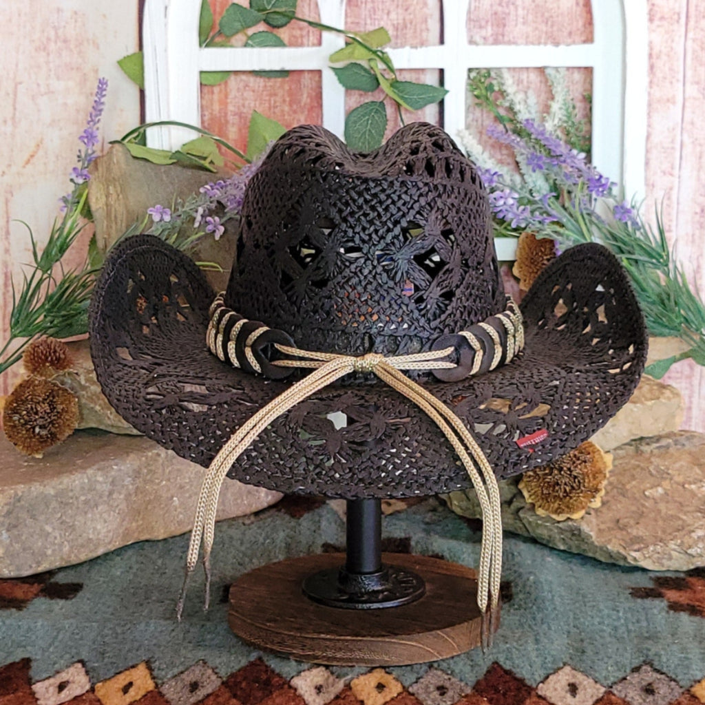 Straw Hat the "Naughty Girl" by Run a Muck 2649 Back View Black