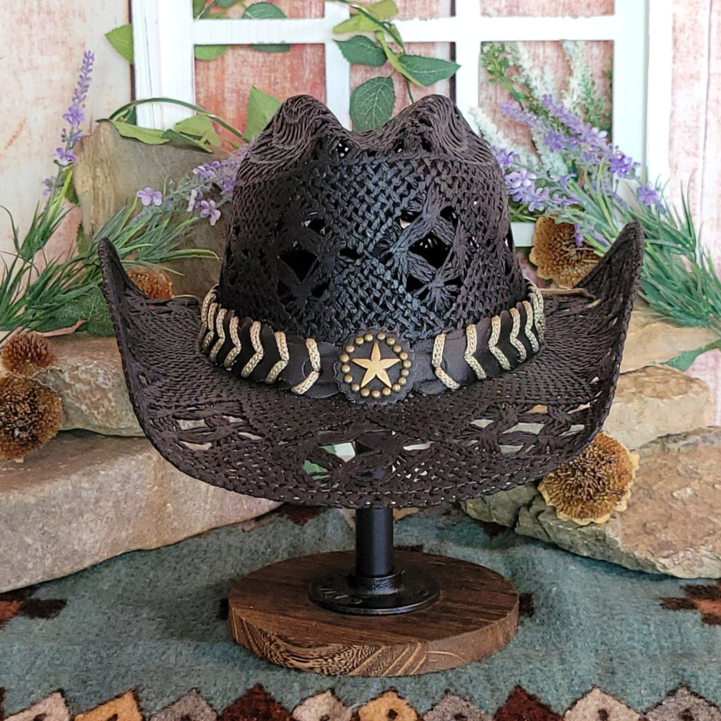 Straw Hat the "Naughty Girl" by Run a Muck 2649 Front View Black..