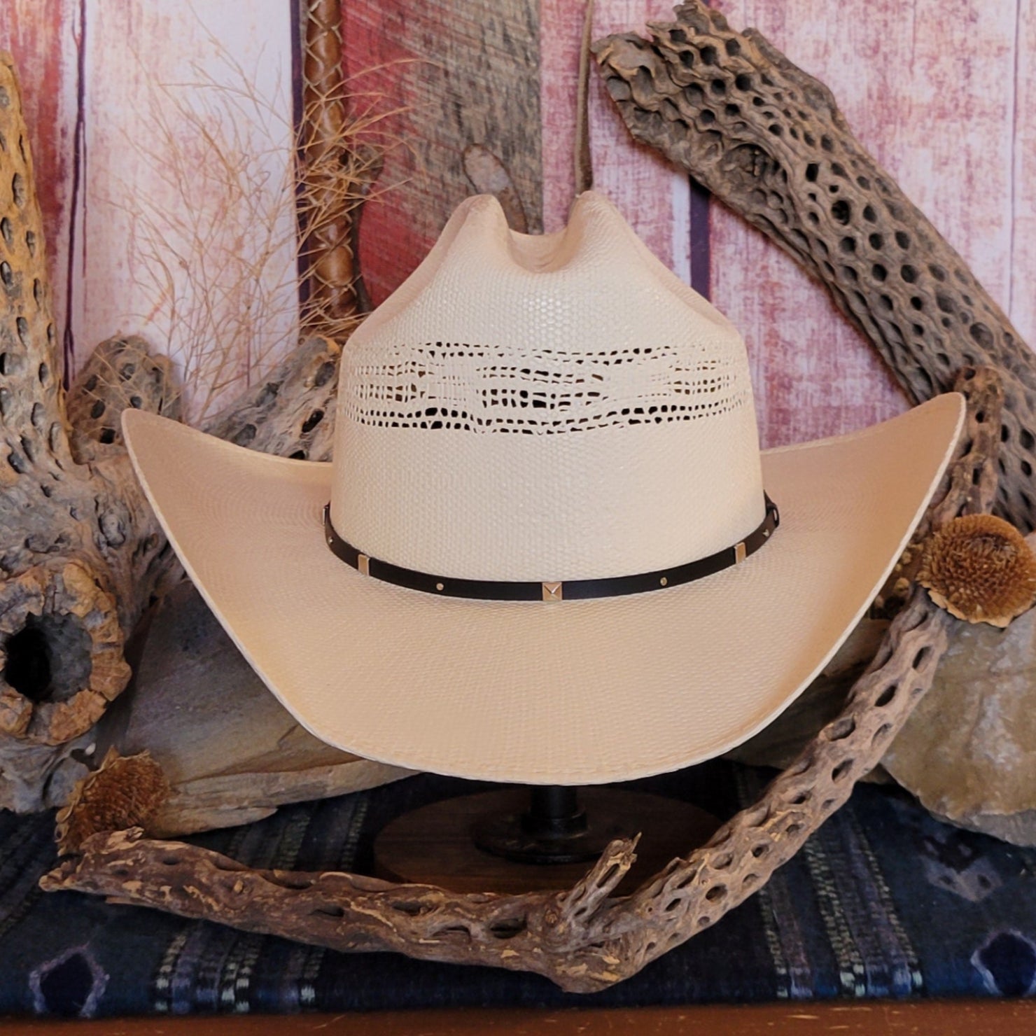 Stetson White Cowboys Hat Straw Hat “White Horse” By Stetson