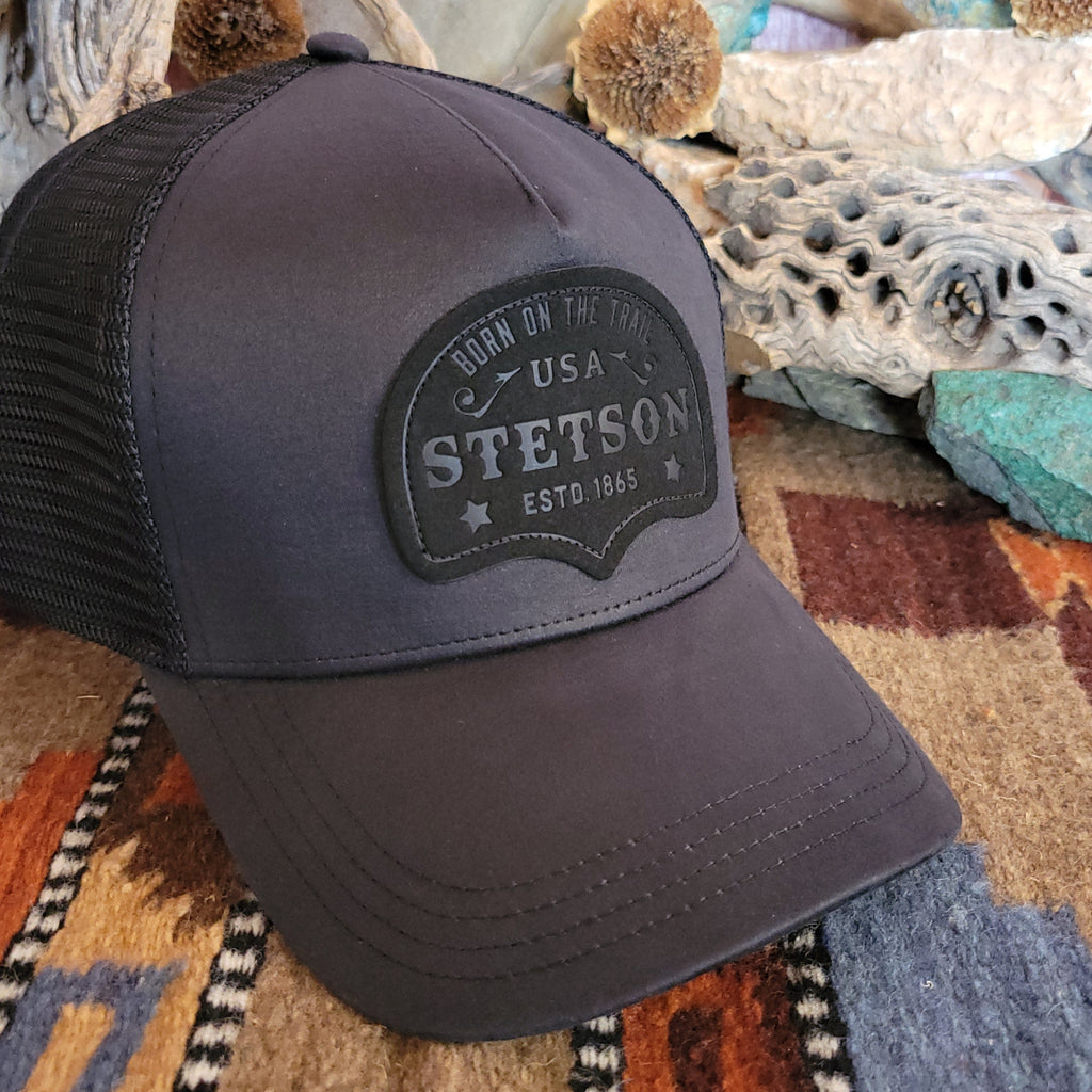 Trucker Cap "Born On The Trail" by Stetson 11-077-0102-0105 BL Detailed View
