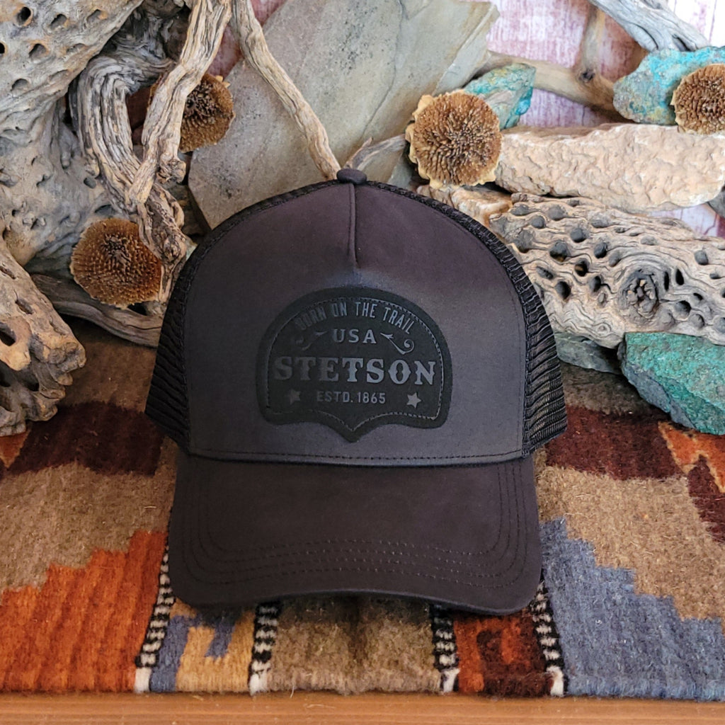 Trucker Cap "Born On The Trail" by Stetson 11-077-0102-0105 BL Front View