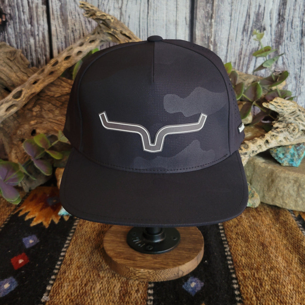 Black camo cap with Kimes Ranch logo on the front.