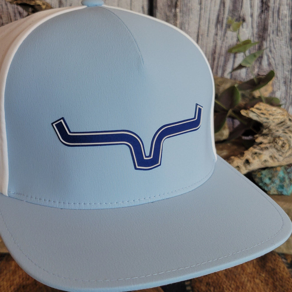A close-up view of the navy blue Kimes Ranch logo.
