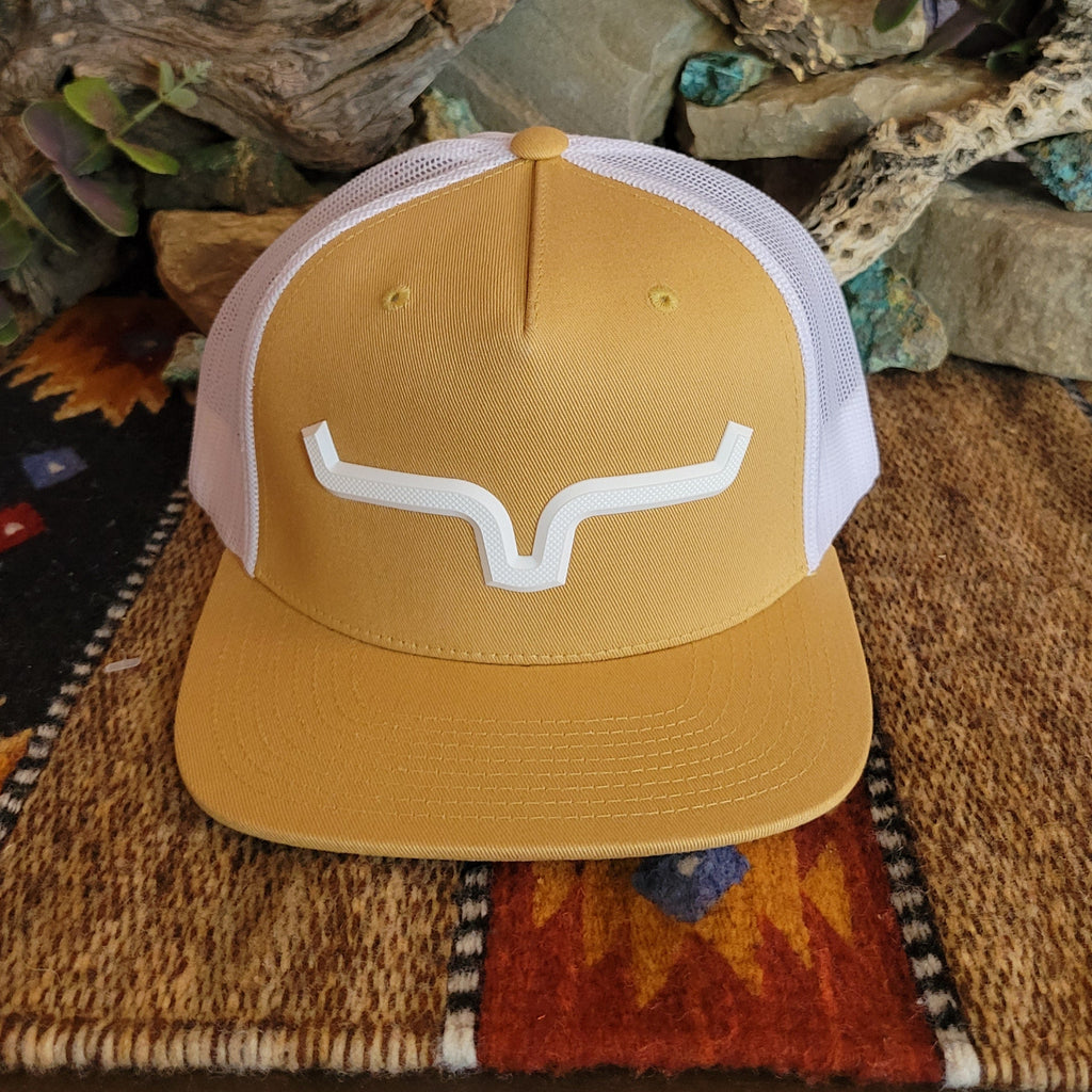 Yellow cap with white Kimes Ranch logo.