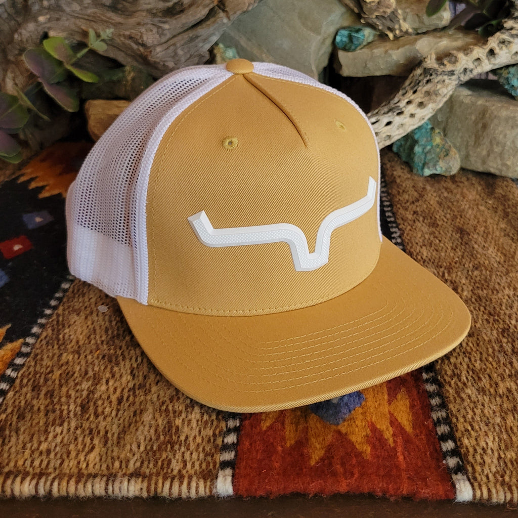 Yellow cap with white Kimes Ranch logo.