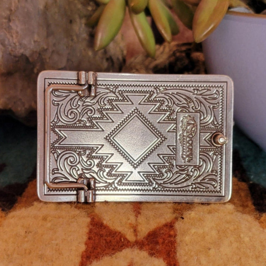 "Turquoise Diamond" Belt Buckle by Blazin' Roxx   37904  Back View