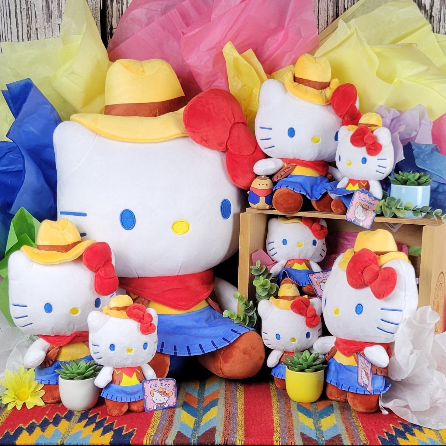 A*い様 HELLO KITTY ドレスアップコレクション　27th パースデー Western Hello Kitty Plush by Fiesta k03166 – The Branding Iron