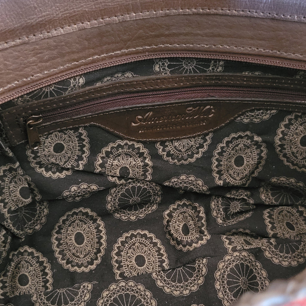 The interior features a zipper pocket and is spacious.