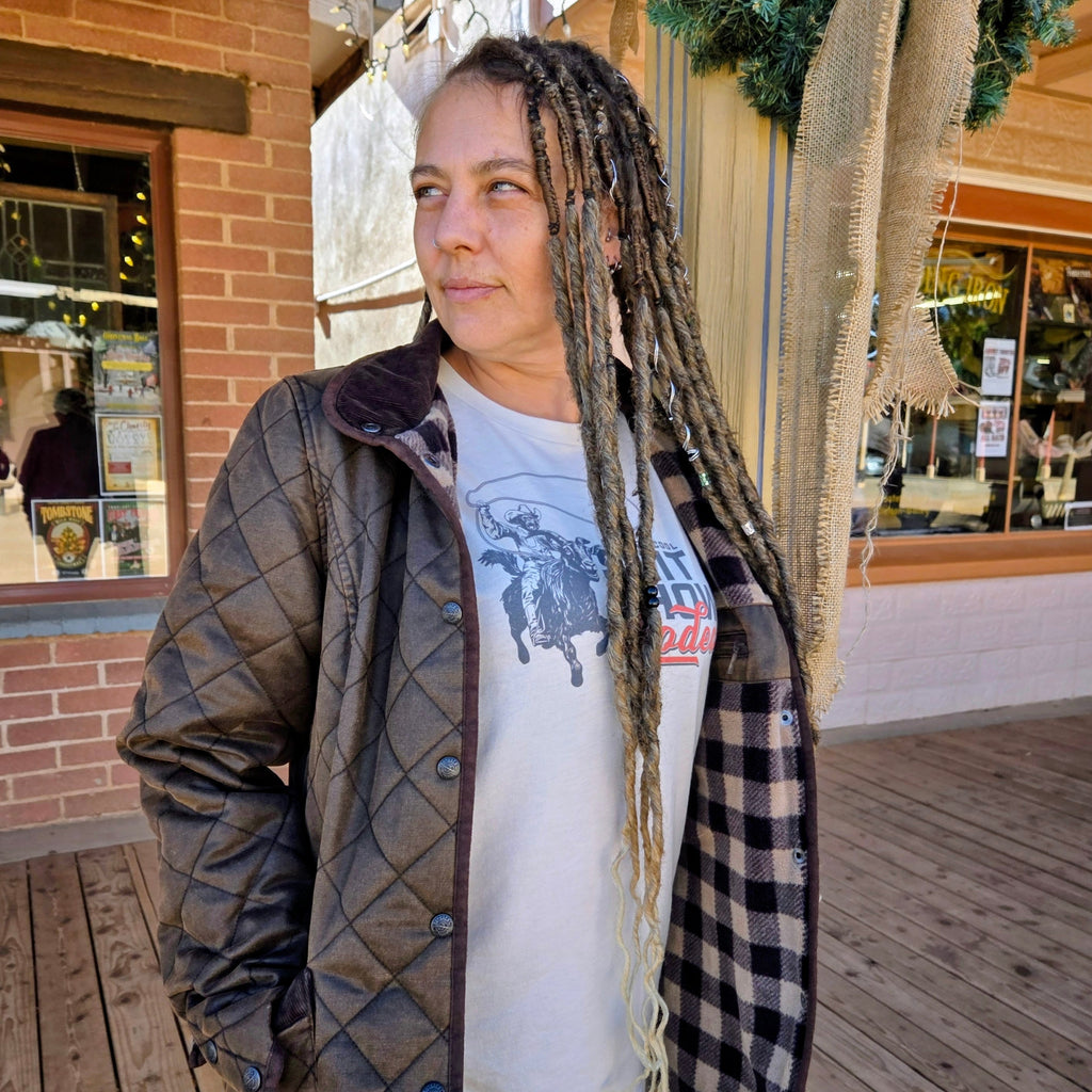 Women's Barn Jacket "Canyonland" by Outback Trading  on model front view