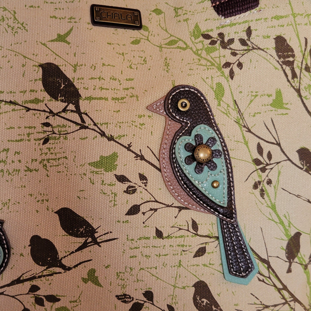 Women's Bird Safari Canvas Tote by Chala 912PB0 Detailed View