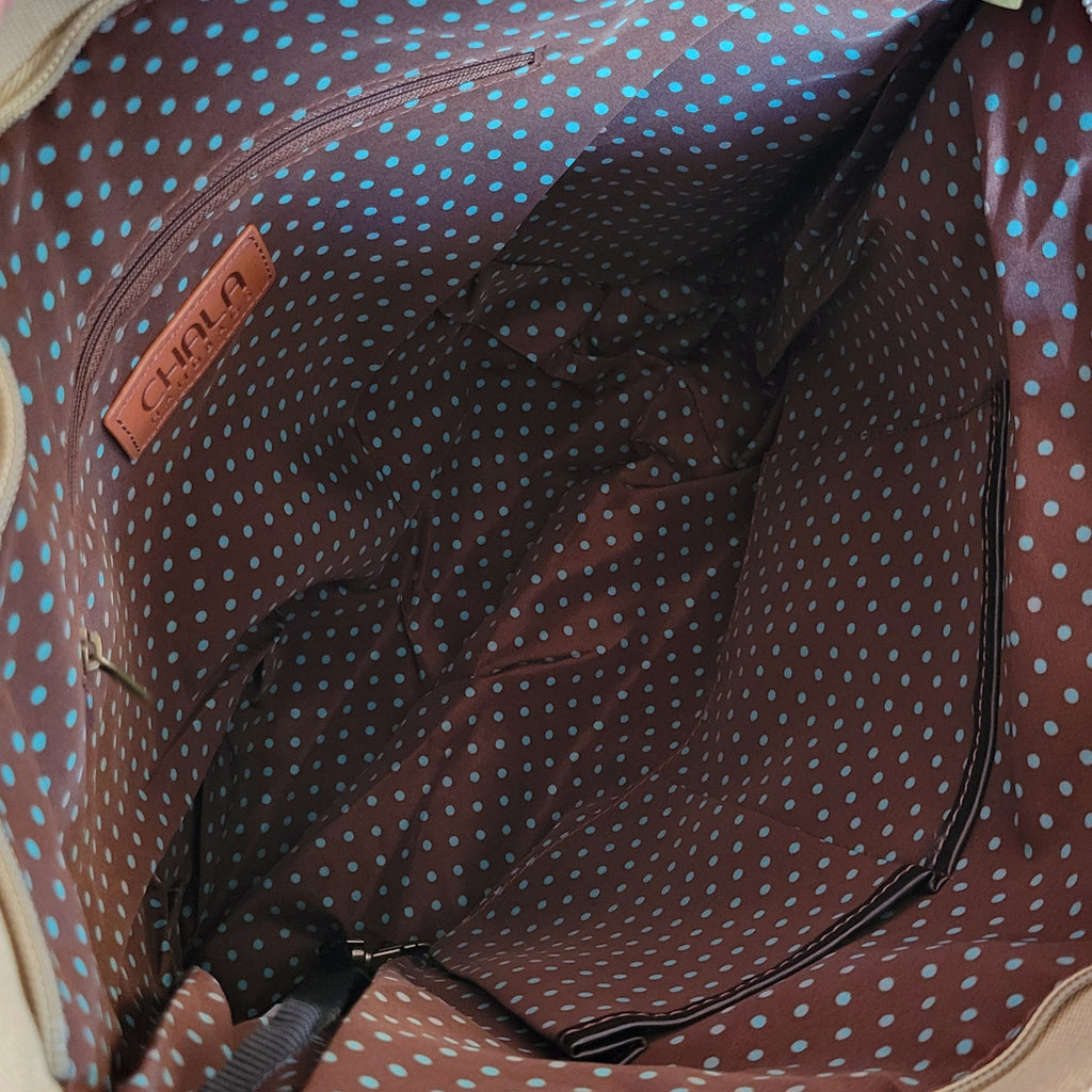 Women's Bird Safari Canvas Tote by Chala 912PB0 Inside View