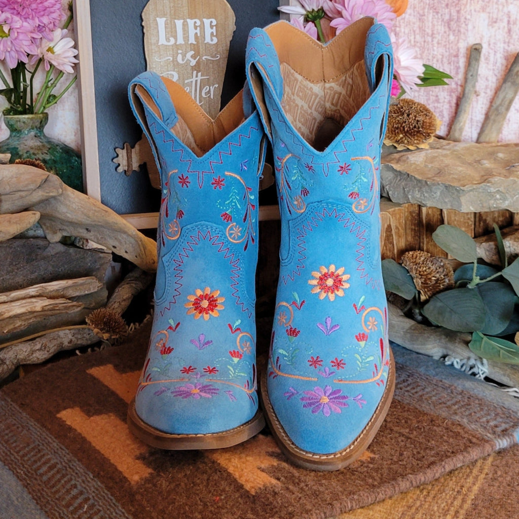 Women's Boots "Sugar Bug" by Dingo   DI 179BLUE Front Tilt View