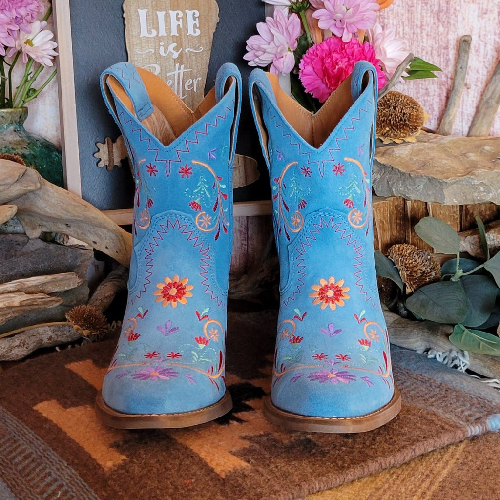 Women's Boots "Sugar Bug" by Dingo   DI 179BLUE Front View..