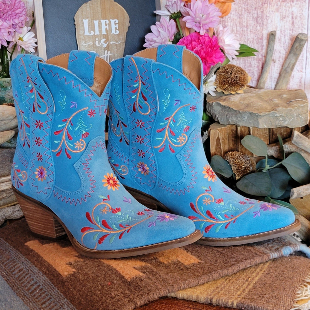 Women's Boots "Sugar Bug" by Dingo   DI 179BLUE Side View