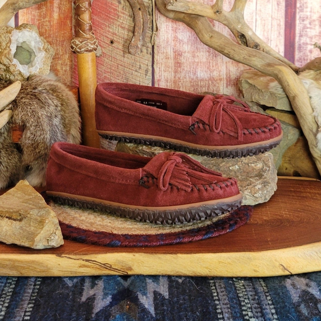 Women's Burgundy Kilty Tread by Minnetonka 379A Side View