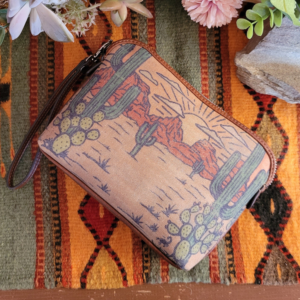 Women's Desert Scape Cosmetics Bag by Red Dirt Hat Co.  2510425261 Top Front View