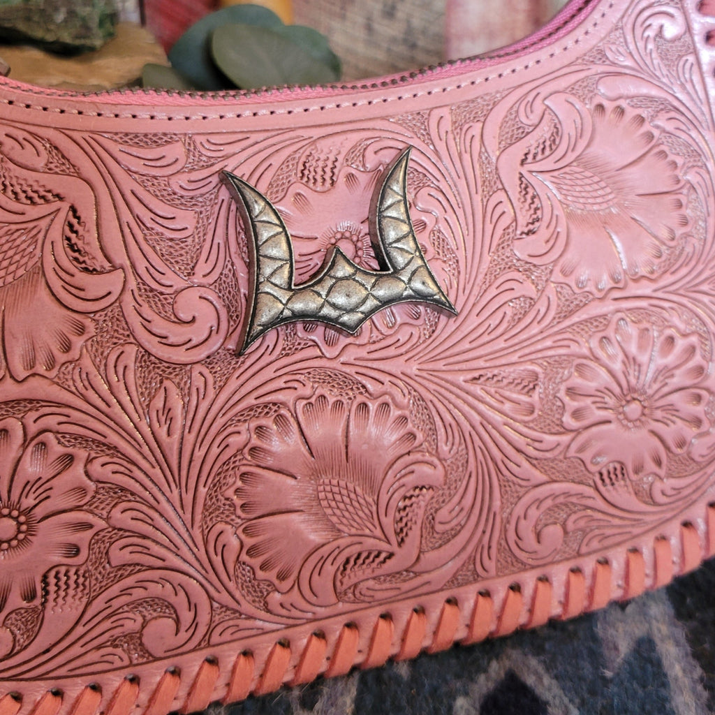 Women's Hand Tooled "Dannia" Leather Bag by Loyal West LW-SS25-041 SB Detailed View..