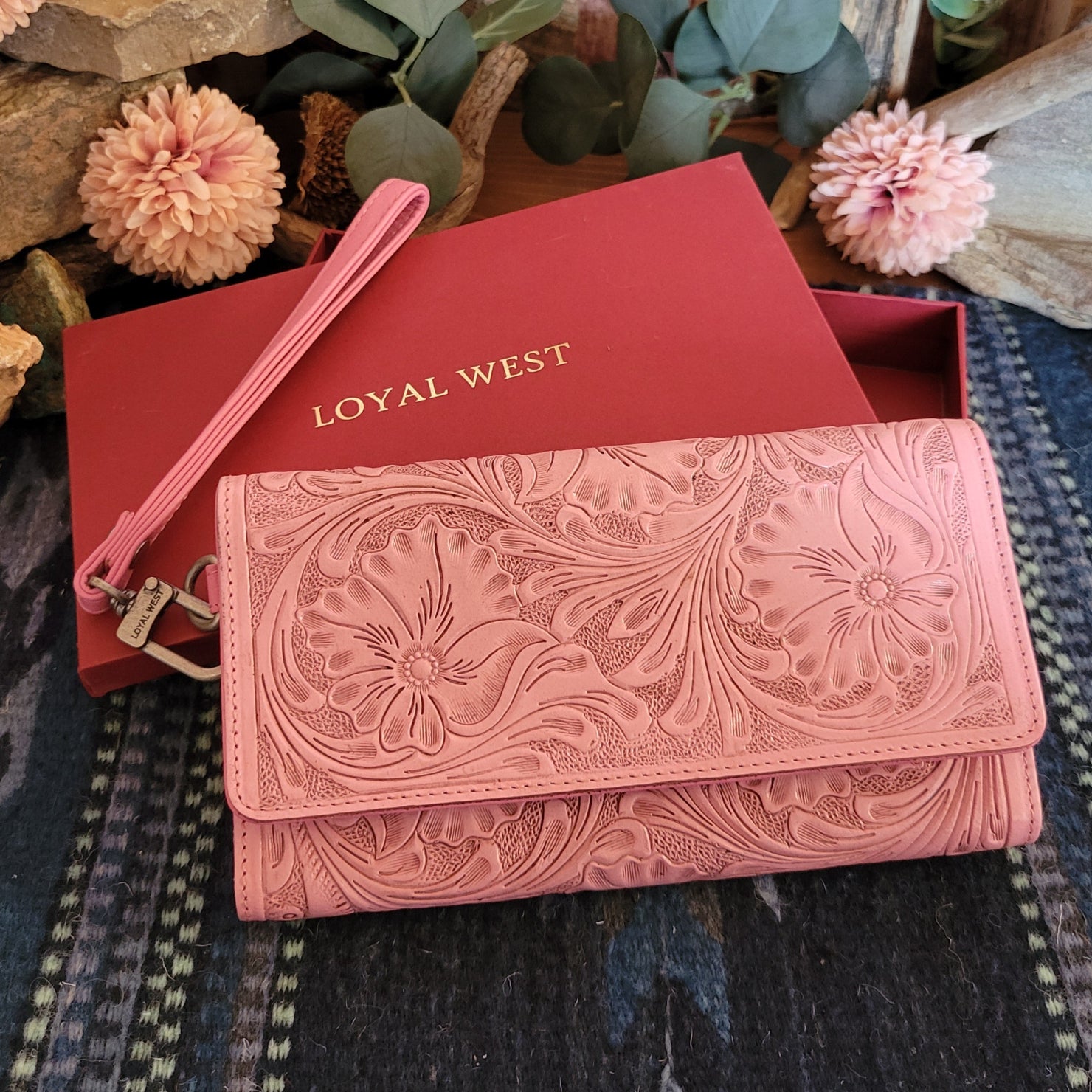 Women's Hand Tooled Leather Wallet 