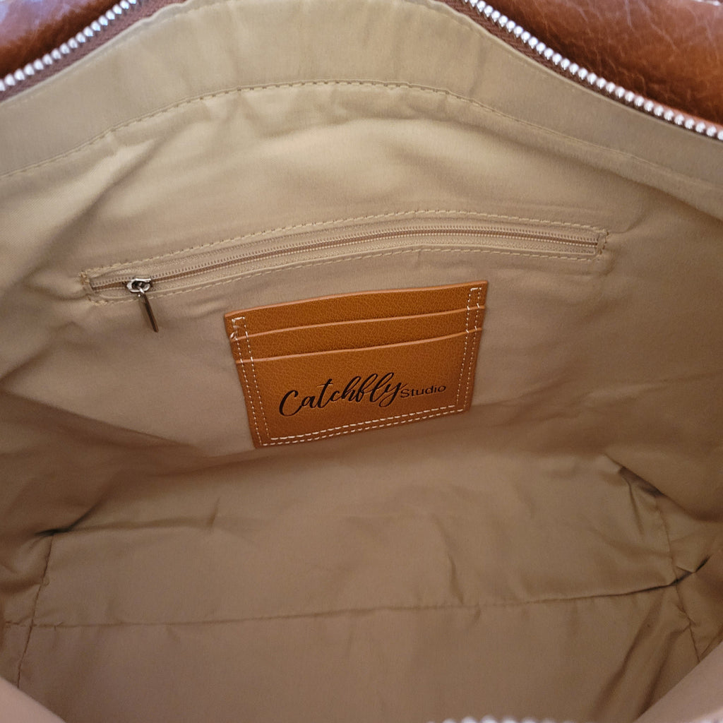 Women's Multi Colored Striped Concealed Carry Tote by Catchfly 2510170531 Inside View