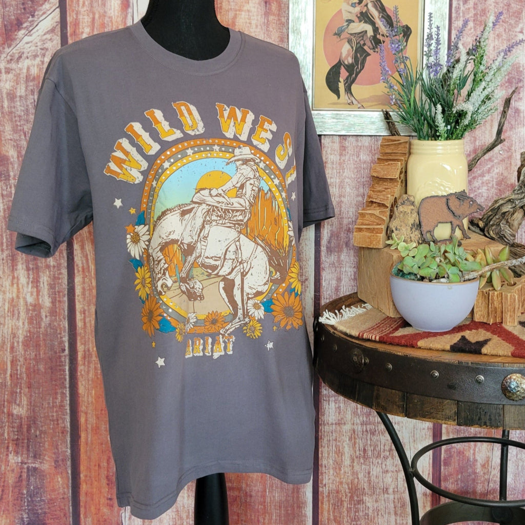 Women's Retro Rodeo Shirt "Thunderstorm" by Ariat 10060387 Front View