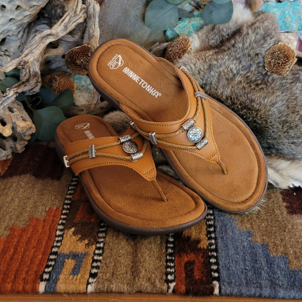 Women's Sandal "Cognac Silverthorne 360" by Minnetonka 504203 Front Side View