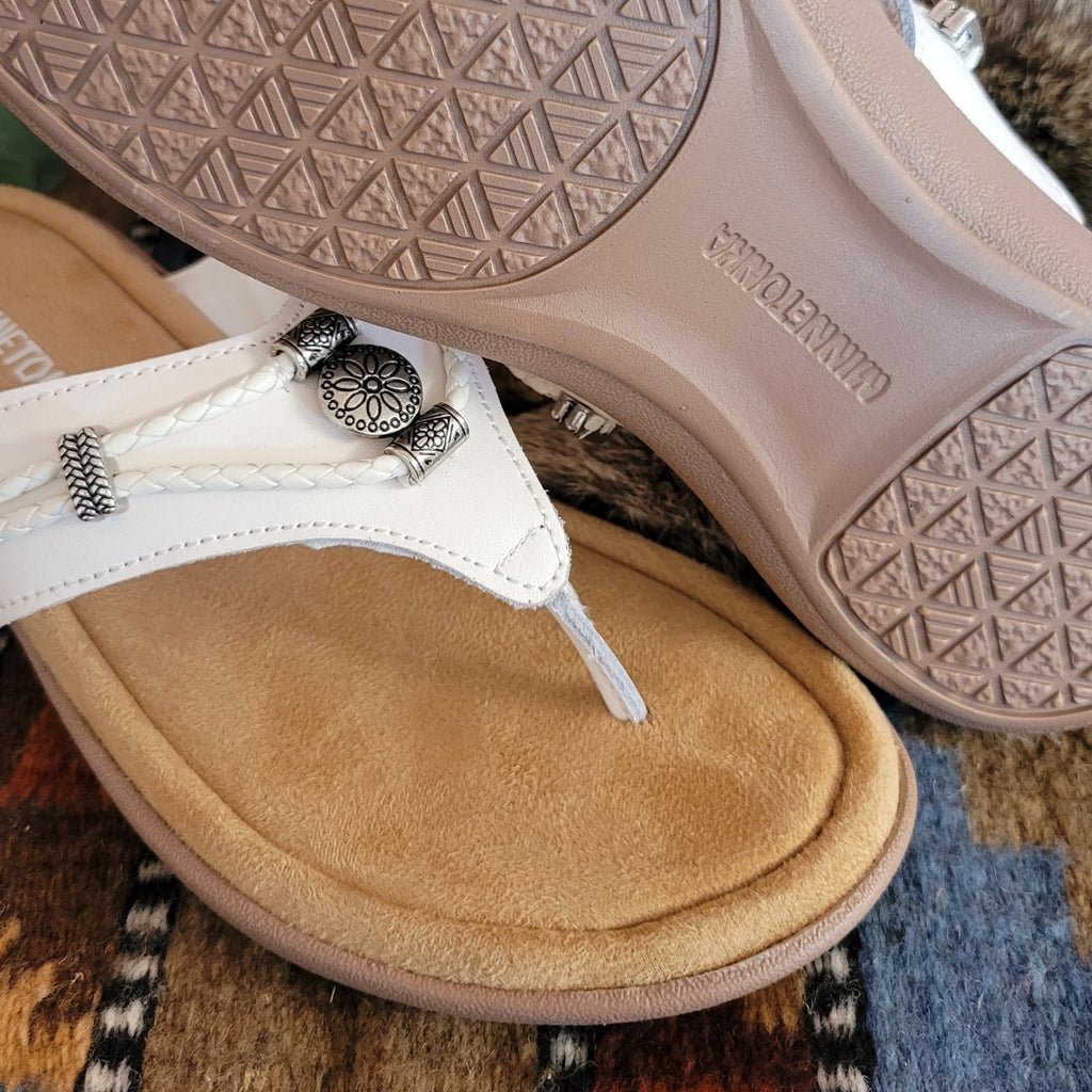 Women's Sandal "White Silverthorne 360" by Minnetonka 504100 Detailed View