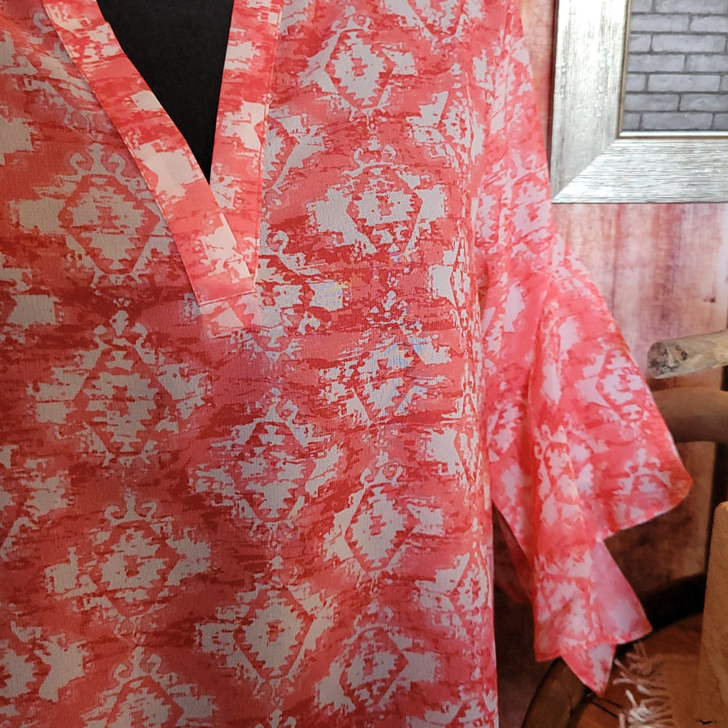 Women's Short Sleeve Aztec Print Shirt by Roper   03-051-0590-3061PI Detailed View